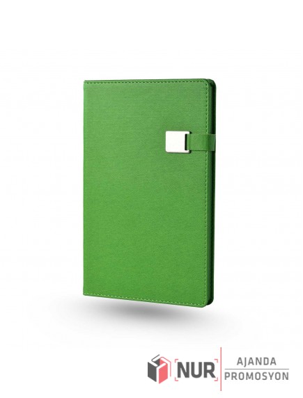İZNİK - Metal Tokalı Tarihsiz Termo Deri Kapaklı 13x21 cm Promosyon Defter